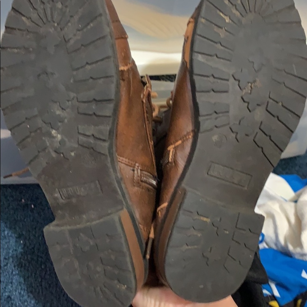 Brown combat boots size 6.5 in great shape